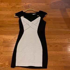 Joseph Ribkoff black and white cocktail dress size 4